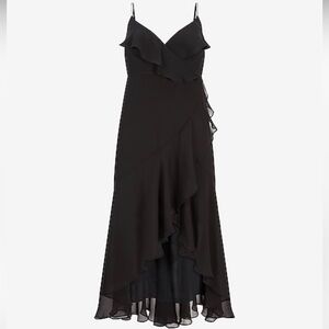 NWT Express Elegant Black Evening Gown Rhinestone Straps Medium